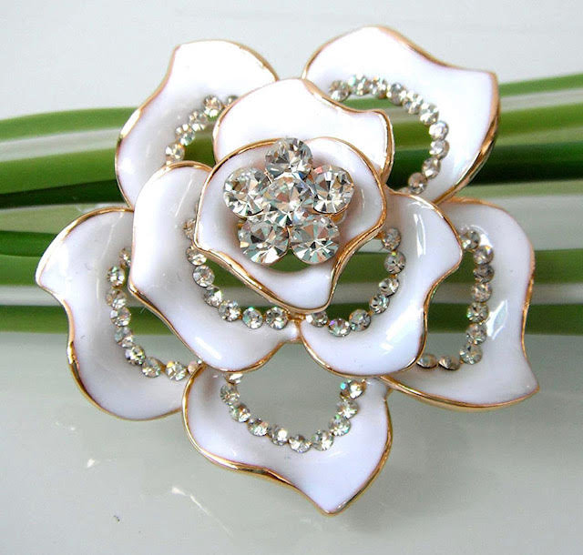 White Rose Enamel Pin