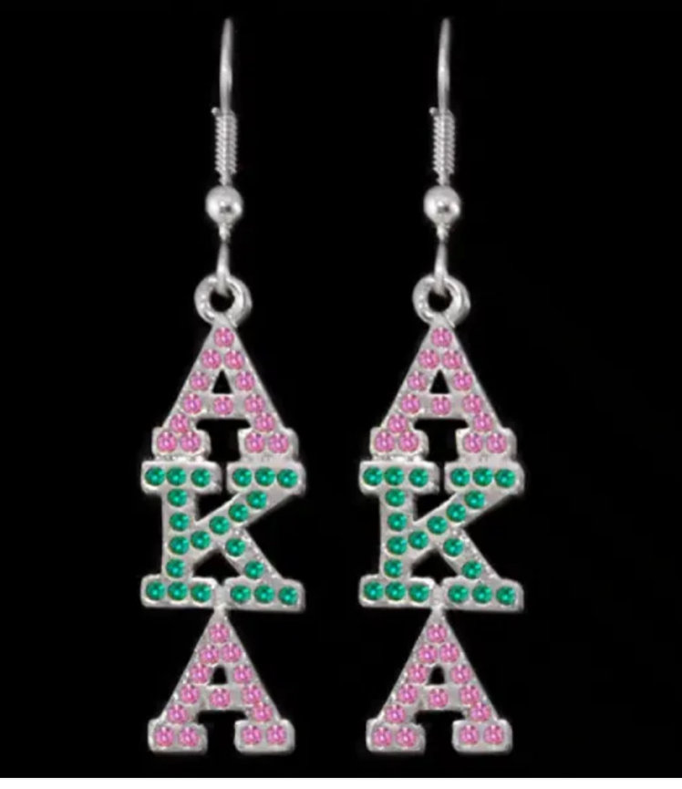 AKA Vertical Bling Earrings (Silver)