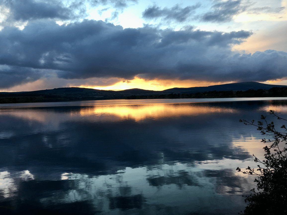 Sunset in mountains