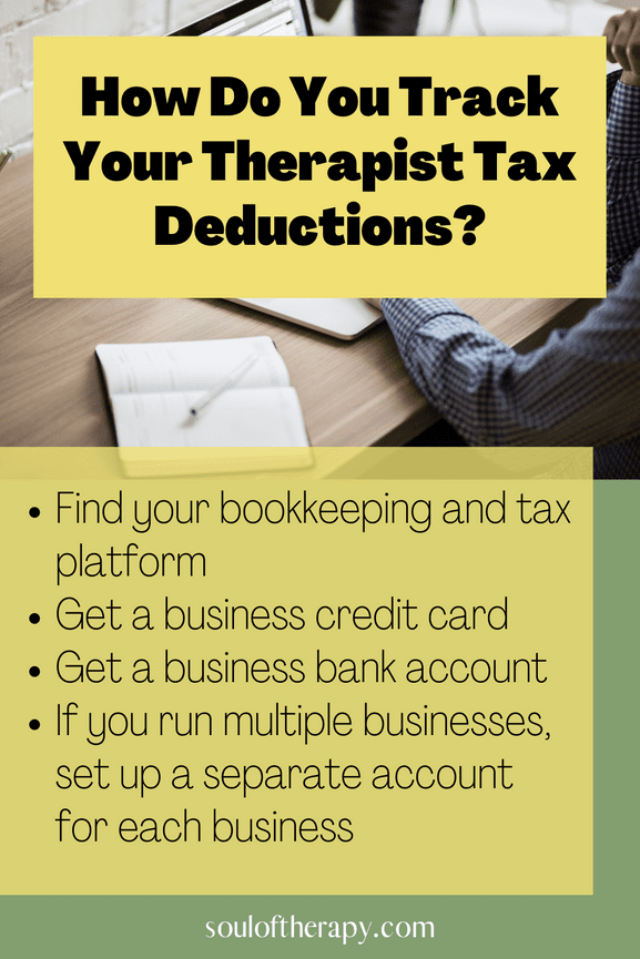 how do you track your therapist tax deductions