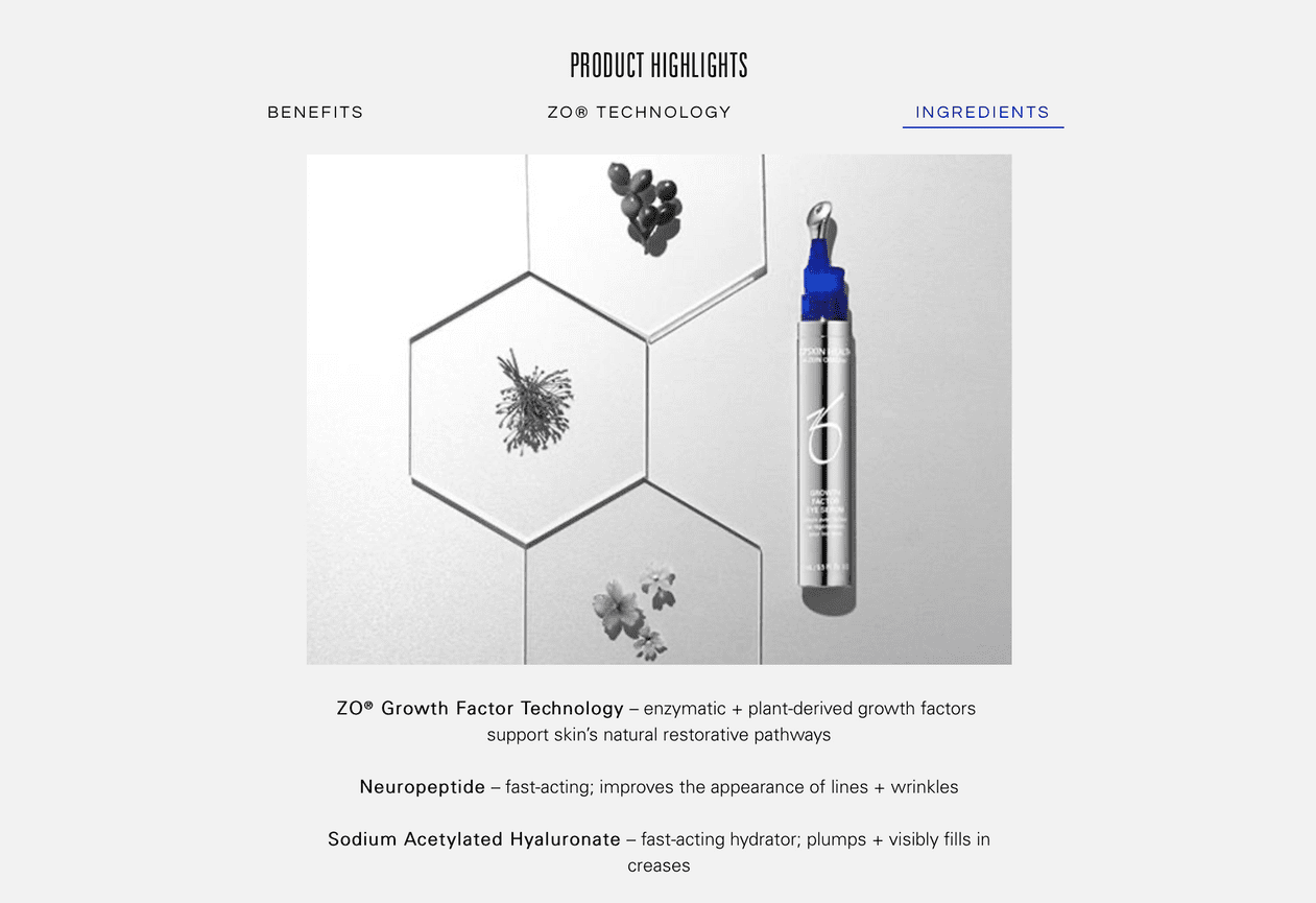 growth factor eye serum zo